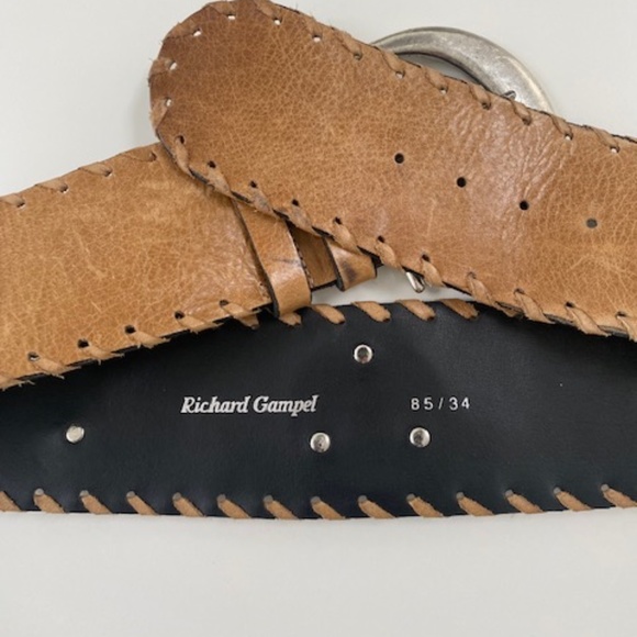 Richard Gampel tan leather belt - Picture 3 of 5